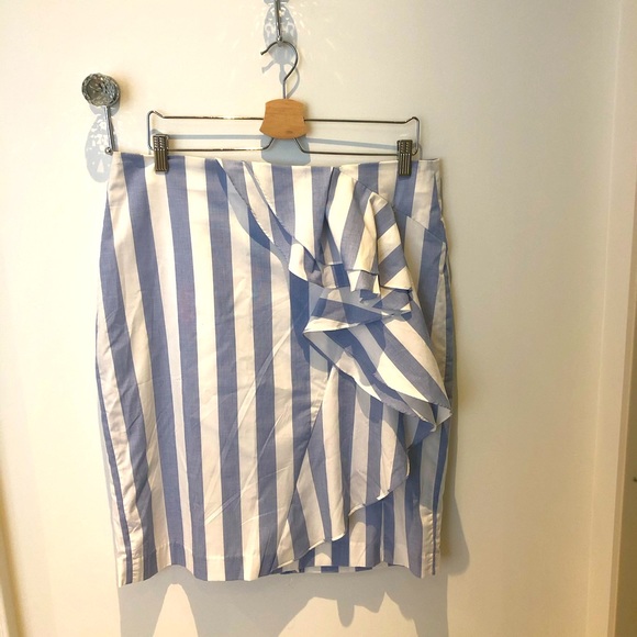 Banana Republic Ruffle Striped Pencil Skirt - Picture 1 of 2